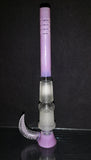 Lysergic Glass - Set 3 1/4" 18mm to 18mm 360 Grid Colored Downstem & 18mm Colored Horn Bowl (4 Hole) - Pink