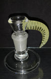 Lysergic Glass - Set 3 3/4" 18mm to 18mm 360 Grid Colored Downstem & 18mm Colored Horn Clear Bowl (4 Hole) - CFL