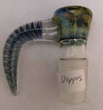 Bennett Glass - 18mm Colored Horn Bowl w/ Opal ( 4 Hole) - Colors Available - $130