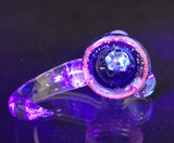 KOBB Glass - 18mm UV Top Horn Bowl w/ Opal Coin (4 Hole) - Dichro - $150