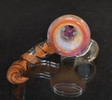 KOBB Glass - 18mm Horn Bowl w/ Opal Coin (4 Hole) - Orange - $150