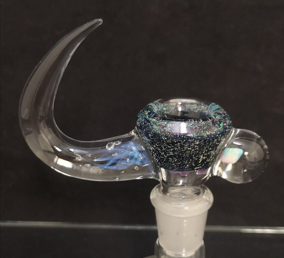 KOBB Glass - 14mm UV Horn Bowl w/ Opal Chunk (4 Hole)- Dichro - $130