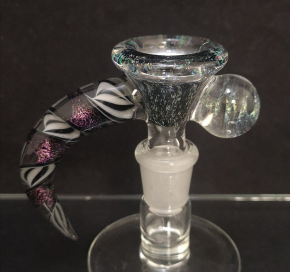 KOBB Glass - 14mm Horn Bowl w/ Marble (1 Hole) - Dichro - $130