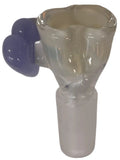 Benwa Glass - 14mm Colored Bowl w/ Designed Handle (1 Hole) - Colors & Handle Designs Available