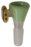 Benwa Glass - 14mm Colored Bowl w/ Designed Handle (1 Hole) - Colors & Handle Designs Available