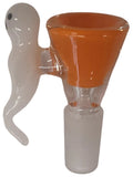 Benwa Glass - 14mm Colored Bowl w/ Designed Handle (1 Hole) - Colors & Handle Designs Available