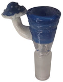 Benwa Glass - 14mm Colored Bowl w/ Designed Handle (1 Hole) - Colors & Handle Designs Available