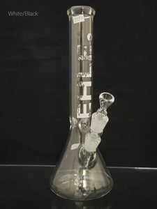 EHLE Glass - 14" Clear Beaker Bong - Black & White Label