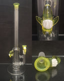 Kahuna Glass - 16" Accented Inline Bong w/ Matching Bowl (1 Hole) - Yellow - $400