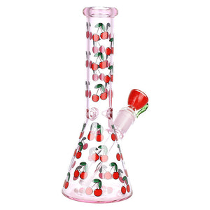 10" Life Is A Bowl Of Cherries Beaker Bong - Pink