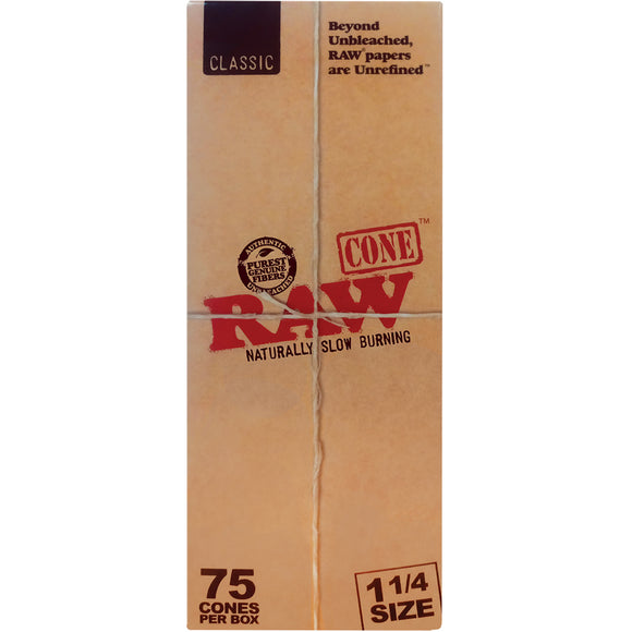 Raw - 75 Pack 1¼ Pre Rolled Cones - Classic or Organic Hemp