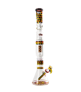 Cheech Glass - 23" 3 pcs Build-a-Bong Beaker Base w/ Pirelli Perc Middle - Red