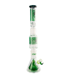 Cheech Glass - 23" 3 Pcs Build-a-Bong Set Beaker In Beaker Base w/ 24 Arm Tree Perc Middle - Green