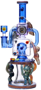 Cheech Glass - 12" Alien Lifting The King Bong - Blue
