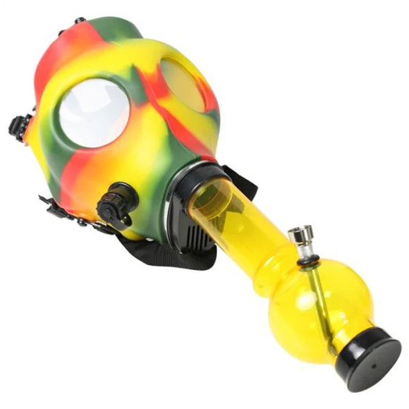 Silicone Gas Mask w/ Acrylic Bong - Colors Available - $40