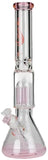 Genie Glass - 17½" Colored Beaker Bong w/ Tree Perc - Pink