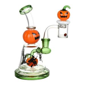 6¾" Halloween Ball Glass Dab Rig Set