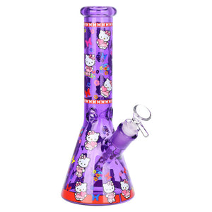 10" Hi Kitty Neon Beaker Glass Bong - Colors Available