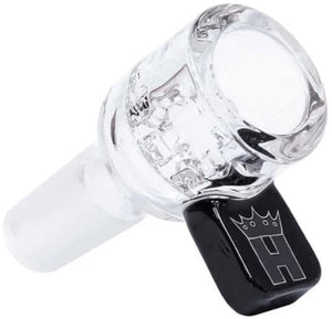 Hoss Glass - 14mm Screen Bowl with Colored Rectangular Tab - Black