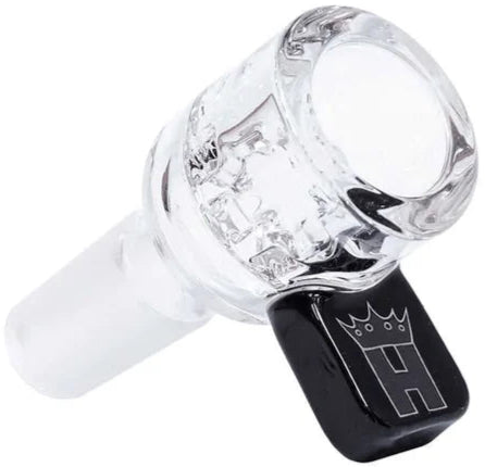 Hoss Glass - 14mm Screen Bowl with Colored Rectangular Tab - Black