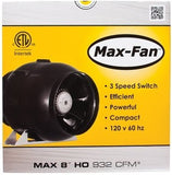Max-Fan - Inline fan - Sizers Available