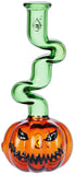 Pulsar Glass - 11" Twisted Pumpkin Zong Bong - Green