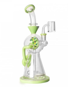 Red Eye Glass - 12" Donut Concentrate Recycler Rig - Green