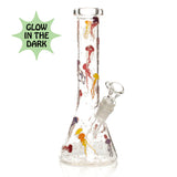 Red Eye Glass - 10" Glow In The Dark Beaker Bong - Designs Available