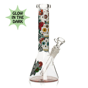 Red Eye Glass - 10" Glow In The Dark Beaker Bong - Designs Available