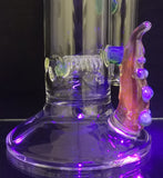 Terry Boake Glass - 16" Accented Stemline Bong w/ UV Tentacle & Bowl (4 Hole) - Green