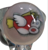 KOBB Glass - 14mm Worked Opal Up Horn Bowl w/ Flying Fish Millie (1 Hole) - Opal Skyline