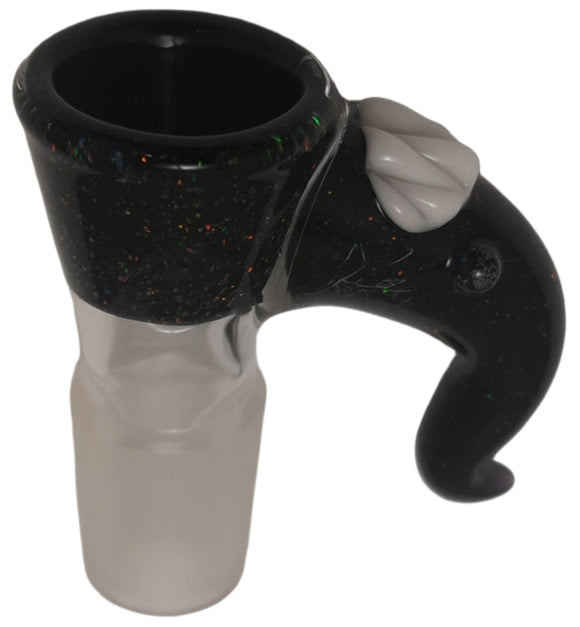 Kahuna Glass - 18mm Crushed Opal Bowl (4 Hole) - Pink Eyes