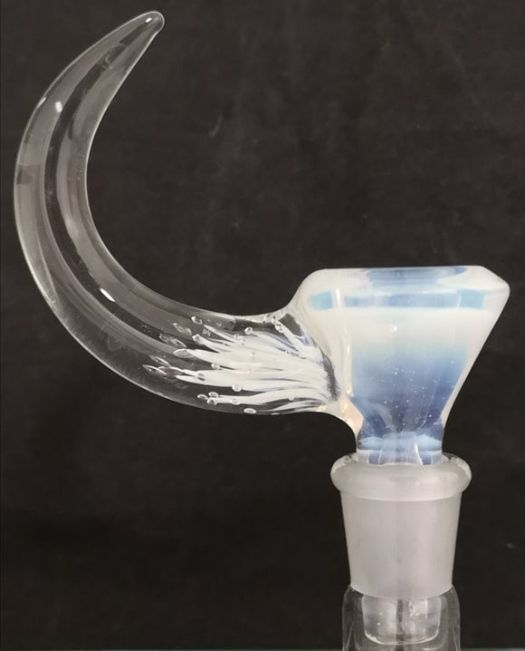 KOBB Glass - 14mm Fully Worked Up Horn Bowl (1 Hole) - Moonstone