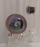 Terry Boake Glass - 14" 18mm Accented Stemline Bong w/ Reef Marble & Flower Marble Bowl (4 Hole) - Red