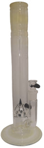 Benwa Glass - 15" Accented Fumed Imperial Perc Bong w/ Matching Bowl (4 Hole) - Black