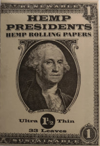 Hemp President 1½ Rolling Papers 33 Per Pack