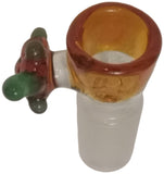 Benwa Glass - 18mm Colored Bowl w/ Designed Handle (4 Hole) - Colors & Handle Designs Available