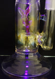 Terry Boake Glass - 15" UV Accented Fumed Puck Perc w/ Shark Bong w/ Matching Horn Bowl (1 Hole) - Fire Water