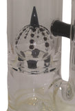 Benwa Glass - 15" Accented Fumed Imperial Perc Bong w/ Matching Bowl (4 Hole) - Black