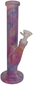 10¾" Marbled Straight Bong - Multi Colored