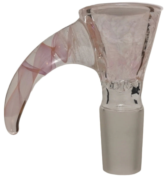 Terry Boake Glass - 18mm Colored Down Horn Bowl (4 Hole) - Pink