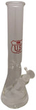 US Tubes - 14" Beaker Bong w/ 14mm Bowl - Red & White Label