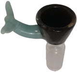 Benwa Glass - 14mm Colored Bowl w/ Designed Handle (1 Hole) - Colors & Handle Designs Available