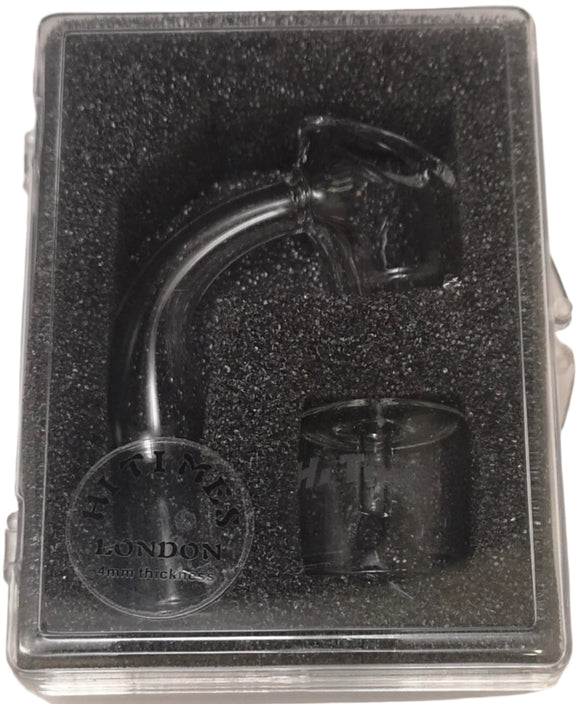 14mm Quartz Banger Female 90° Angle Cut w/ Carb Cap & Case