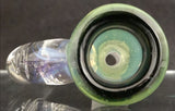 KOBB Glass - 14mm Worked Horn Bowl (1 Hole) - Crushed Opal/Lime