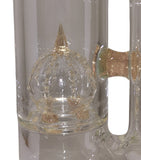 Benwa Glass - 15" CFL Accented Fumed Imperial Perc Bong w/ Matching Bowl (4 Hole) - CFL Pink