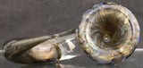 KOBB Glass - 14mm Fully Worked Up Horn Bowl w/ Opal (1 Hole) - Electrum/Amber Purple