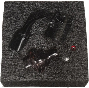 14mm Quartz Banger Male 90° Flat Top w/ Spinner Cap & Terp Pearls - Colors Available
