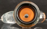 KOBB Glass - 14mm Worked Horn Bowl w/ Opal Chunk Marble (1 Hole) - Crushed Opal/Lava