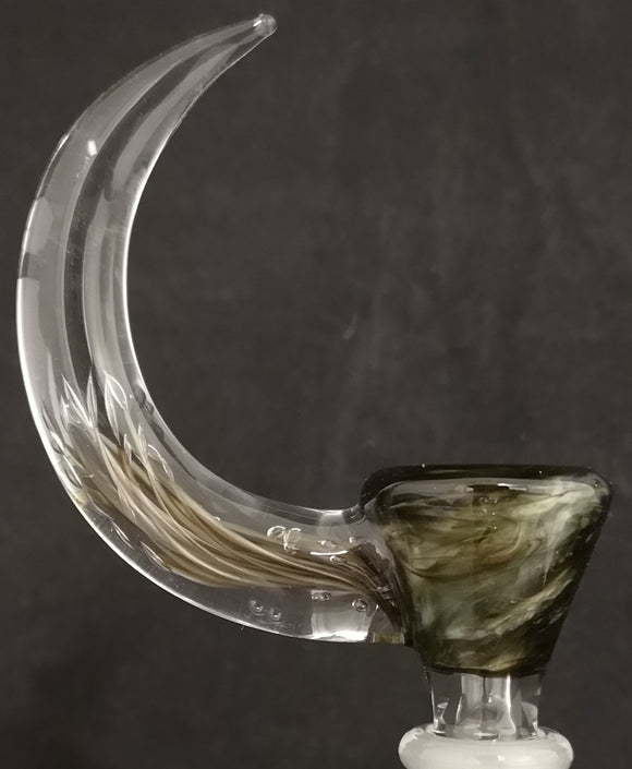 KOBB Glass - 14mm Worked Up Horn Bowl (1 Hole) - Electrum